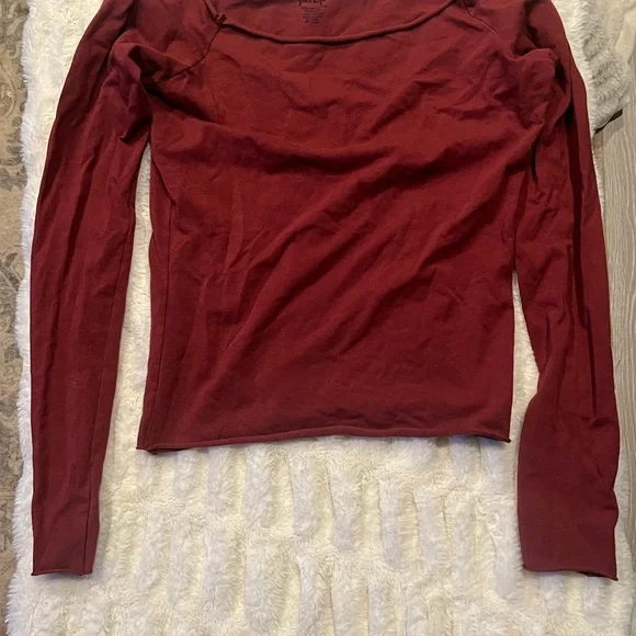Brandy Melville Tops Womens Long Sleeve Top Burgundy Poshmark